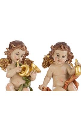 ANGELO ANGIOLETTO RESINA COLORATO 4 ASS.10x10xh.21CM NATALE MERRY CHRISTMAS