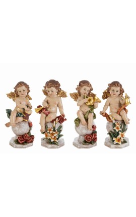 ANGELO ANGIOLETTO RESINA COLORATO 4 ASS.10x10xh.21CM NATALE MERRY CHRISTMAS