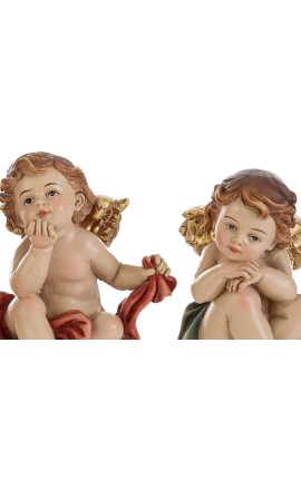 ANGELO RESINA COLORATO 4 ASS.5,5×5,5xh.7,5CM NATALE MERRY CHRISTMAS