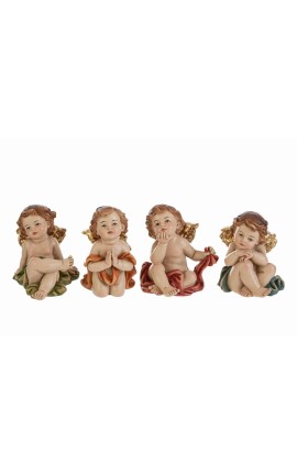 ANGELO RESINA COLORATO 4 ASS.5,5×5,5xh.7,5CM NATALE MERRY CHRISTMAS
