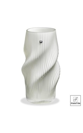 VASO VETRO TORCIGLIONE BIANCO  Ø11,5 X H30 CM FANTIN ARGENTI