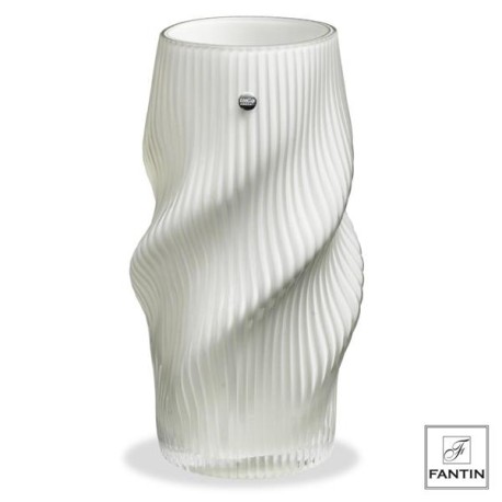 VASO VETRO TORCIGLIONE BIANCO  Ø11,5 X H30 CM FANTIN ARGENTI