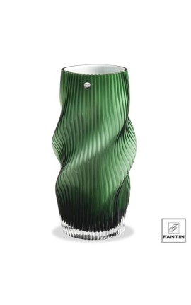VASO VETRO TORCIGLIONE VERDE  Ø11,5 X H30 CM FANTIN ARGENTI