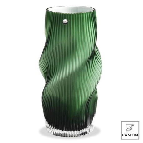 VASO VETRO TORCIGLIONE VERDE  Ø11,5 X H30 CM FANTIN ARGENTI
