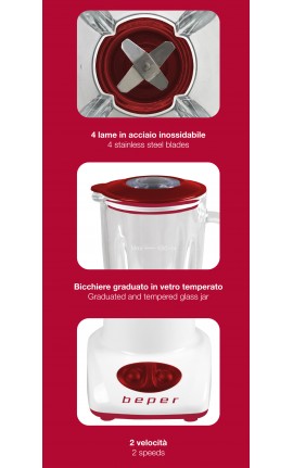 Beper Frullatore 500 ml Vetro Beperoncino