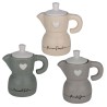 Bomboniera Matrimonio Zuccheriera Moka Caffettiera Cuore 3 Colori Assortiti