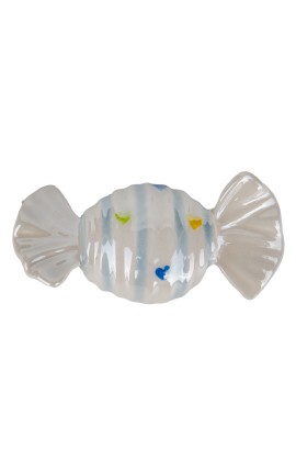 Bomboniera Nascita Battesimo Compleanno Magnete Caramella Candy Porcellana Celeste