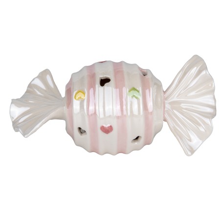 Bomboniera Nascita Battesimo Compleanno Caramella Candy Led Porcellana Rosa