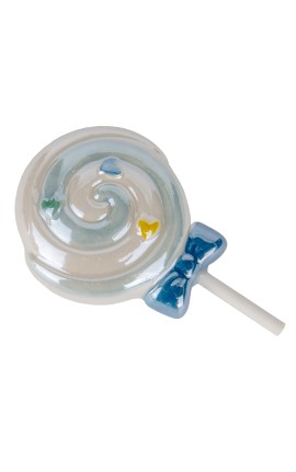 Bomboniera Nascita Battesimo Compleanno Magnete Lecca Lecca Lollipop Porcellana Celeste