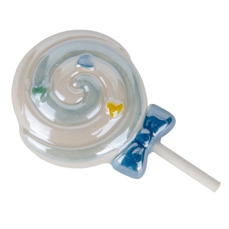 Bomboniera Nascita Battesimo Compleanno Magnete Lecca Lecca Lollipop Porcellana Celeste