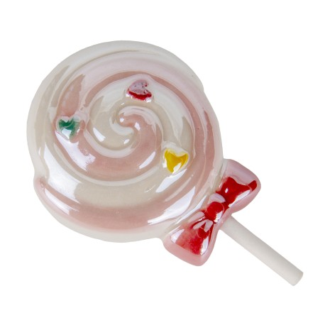 Bomboniera Nascita Battesimo Compleanno Magnete Lecca Lecca Lollipop Porcellana Rosa