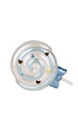 Bomboniera Nascita Battesimo Compleanno Lecca Lecca Lollipop Porcellana Led Celeste