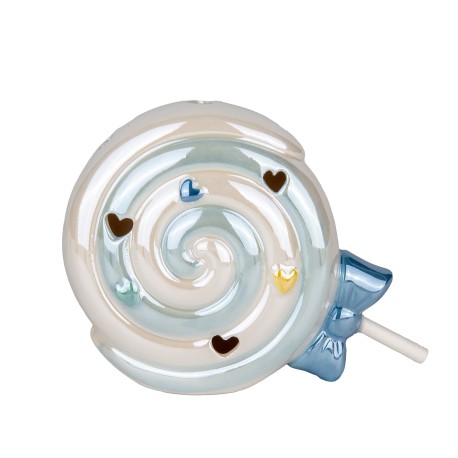 Bomboniera Nascita Battesimo Compleanno Lecca Lecca Lollipop Porcellana Led Celeste