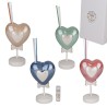 Bomboniera Nascita Battesimo Compleanno Profumatore Diffusore Cuore Porcellana 4 Colori Assortiti Con Box