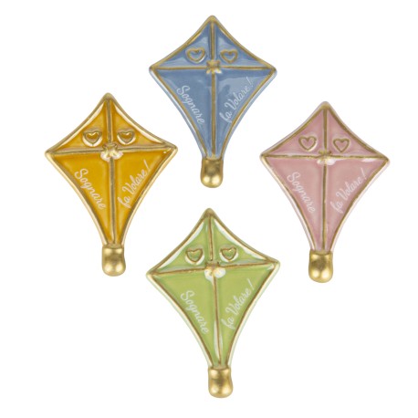 Bomboniera Nascita Battesimo Compleanno Magnete Acquilone Porcellana 4 Colori Assortiti