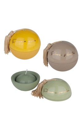 Bomboniera Matrimonio Comunione Scatola Portacandela Porcellana  3 Colori Assortiti