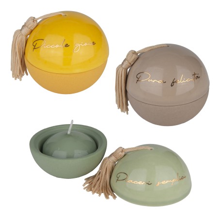Bomboniera Matrimonio Comunione Scatola Portacandela Porcellana  3 Colori Assortiti