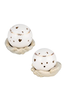Bomboniera Matrimonio Comunione  Mani Sfera Led 2 Assortiti