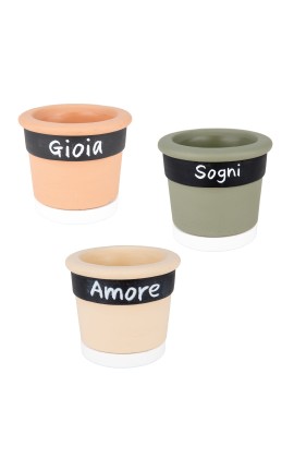 Bomboniera Matrimonio Comunione Vasetto in Terracotta Porta piante 3 Assortiti