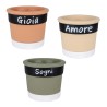 Bomboniera Matrimonio Comunione Vasetto in Terracotta Porta piante 3 Assortiti h.9 Cm
