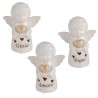 Bomboniera Battesimo Comunione Angelo Angioletto Porcellana Led Bianco 3 Assortiti