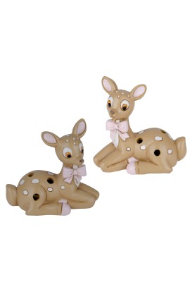 Bomboniera Battesimo Nascita Compleanno Cervo Cerbiatto Led Baby Tenero Rosa 2 Assortiti