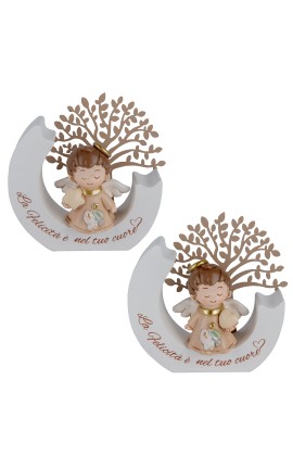Bomboniera Santa Cresima Angelo Angioletto Albero Della Vita Santa Cresima  2 Assortiti