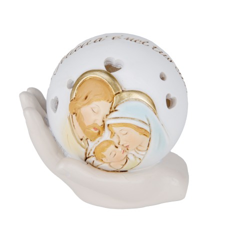 Bomboniera Battesimo Mani Sfera Led Sacra Famiglia