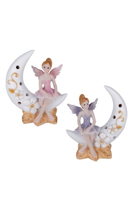 Bomboniera Battesimo Compleanno Fata Fatina Magica Led Su Luna 2 Colori Assortiti