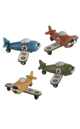 Bomboniera Battesimo Compleanno Comunione Aereo Aereoplano 4 Colori Assortiti 12 Cm