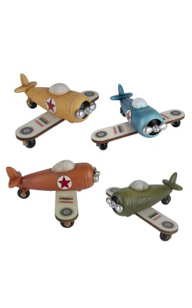 Bomboniera Battesimo Compleanno Comunione Aereo Aereoplano 4 Colori Assortiti 18 Cm