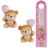 Bomboniera Battesimo Nascita Compleanno Orsetto Con Palloncino Rosa 2 Assortiti Con Gift Box