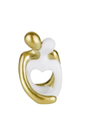 Bomboniera Matrimonio Coppia Sposi Bacio Bianco e Oro h.12 Cm