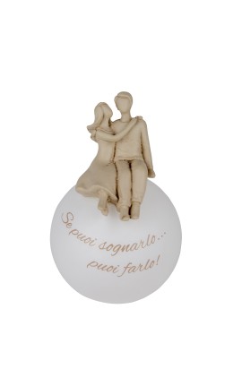 Bomboniera Matrimonio Coppia Sposi Su Sfera Led Con Frase