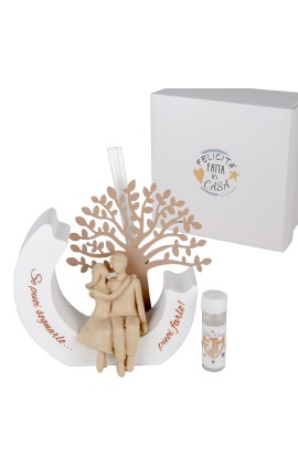 Bomboniera Matrimonio Profumatore Diffusore Albero Della Vita Coppia Sposi con Box