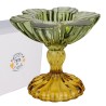 Bomboniera Matrimonio Compleanno Portacandela Vetro Cristallino Colorato H.8,5 Cm Con Box