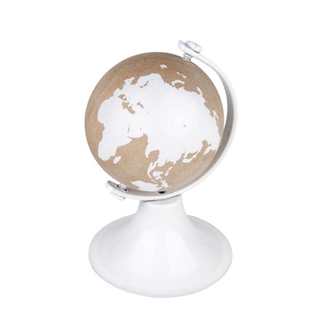 Bomboniera Matrimonio Comunione Mappamondo Legno e Metallo Travel h.8,5 Cm