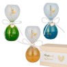 Bomboniera Matrimonio Compleanno Comunione Clessidra Cuore 3 Colori Assortiti h.12 Cm Con Box