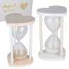 Bomboniera Matrimonio Compleanno Comunione Clessidra Cuore 2 Colori Assortiti h.28 Cm Con Box