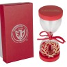 Bomboniera Laurea Clessidra Rossa Con Ciondolo Corona D'alloro h.13 Cm con Box