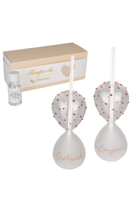 Bomboniera Matrimonio Profumatore Diffusore Clessidra Vetro 2 Assortiti Con Box