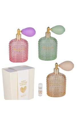 Bomboniera Matrimonio Compleanno Comunione Profumatore Diffusore Spray Vetro 3 Colori Assortiti  h.12 Cm Con Box