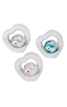 Bomboniera Matrimonio Compleanno Comunione Mappamondo Led Cuori 2 Colori Assortiti