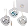 Bomboniera Matrimonio Compleanno Comunione Profumatore Diffusore Mappamondo Cuori 3 Colori Assortiti Con Box
