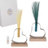 Bomboniera Matrimonio Compleanno Comunione Profumatore Diffusore Cuore Metallo e Legno 2 Colori Assortiti Con Box