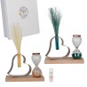 Bomboniera Matrimonio Compleanno Comunione Profumatore Diffusore Clessidra Cuore Metallo e Legno 2 Colori Assortiti Con Box