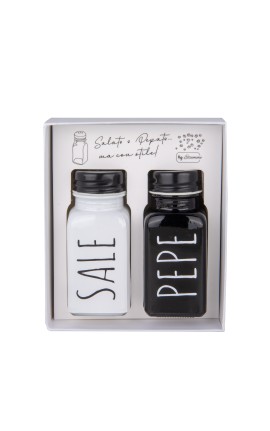 Bomboniera Matrimonio Sale e Pepe Porcellana Bianco e Nero Con Box