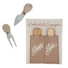 Bomboniera Matrimonio Set 2 Pezzi Formaggio Legno e Metallo Con Pocket in Panno