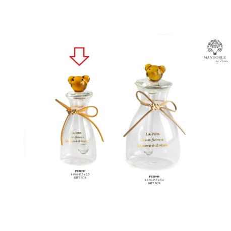 Bomboniera Matrimonio Vasetto Porta Miele Con Dosatore Vetro Orsetto Con Box