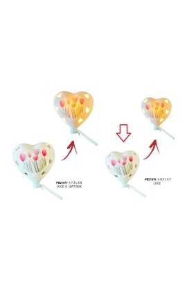 Bomboniera Matrimonio Compleanno Palloncino Led a Cuore Tulipani